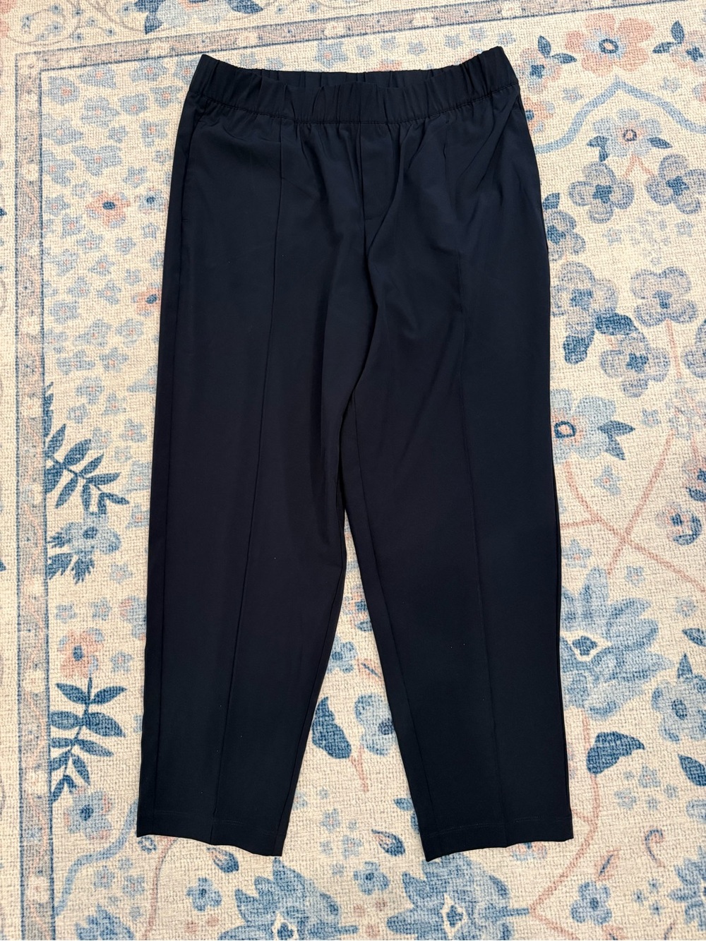 T by Talbots navy blue Straight-Leg Elastic-Waist Pants